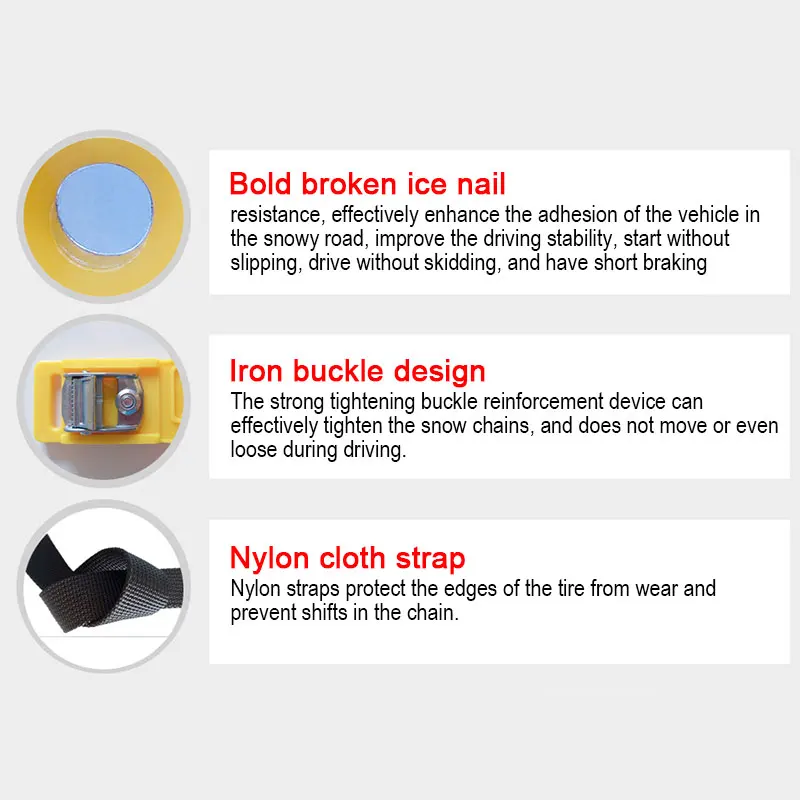 

Universal Strap Skidproof Chains Snow Chain Skidproof Winter Ice Car TPU Anti-skid Chain