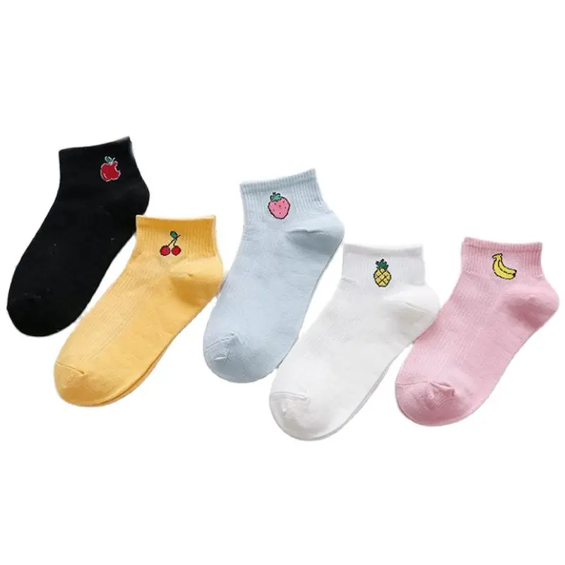 Женские осенние хлопковые высококачественные носки с принтом фруктов 1 пара