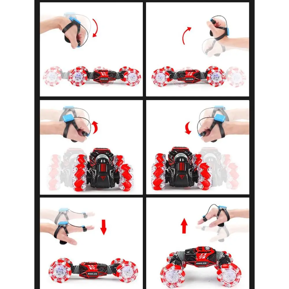 

Double-sided Stunt Car Watch Control Gesture Deformable Electric RC Drift Car Transformer Toys for Kids with LED Light