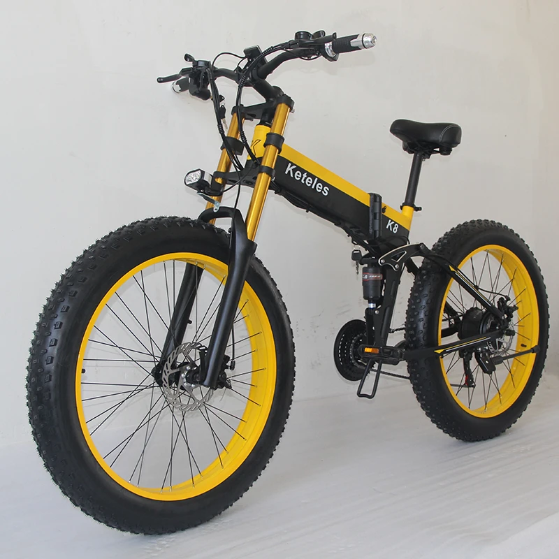 Online Keteles K8 PLUS Erwachsenen Elektrisches Fahrrad 1000W 48V 15AH E-Bike Faltbare Mobilität Berg Fett Fahrrad 26 Zoll Schnee Reifen Motorrad