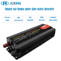 juxing 6000w car power inverter dc12v24v48v60v to ac 220v converter with display use for vehicle truck boat pure sine wave