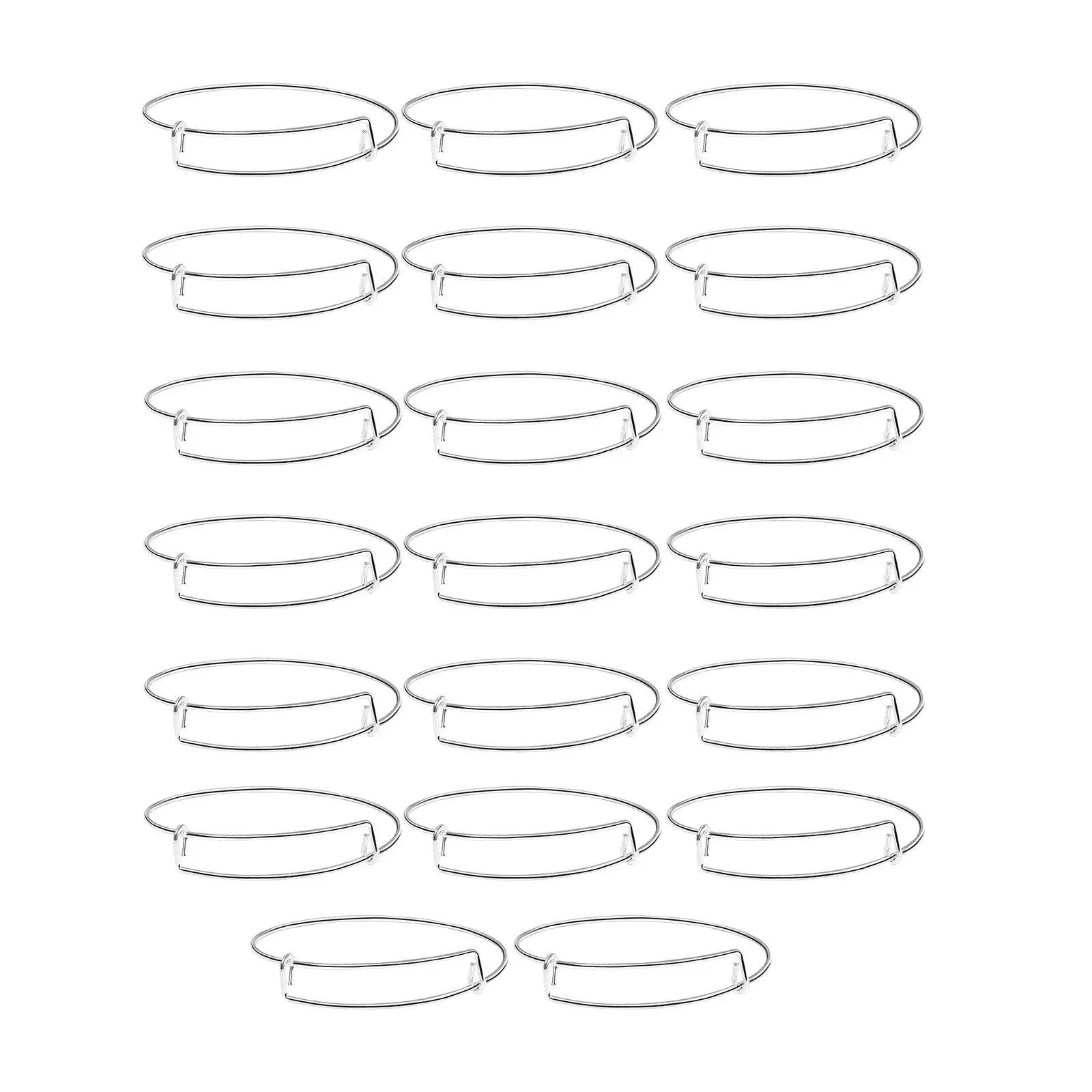 

100Pcs Silver Blank Bangles 65mm Expandable Bangle Bracelets for Jewelry Finding DIY Charm Bangle