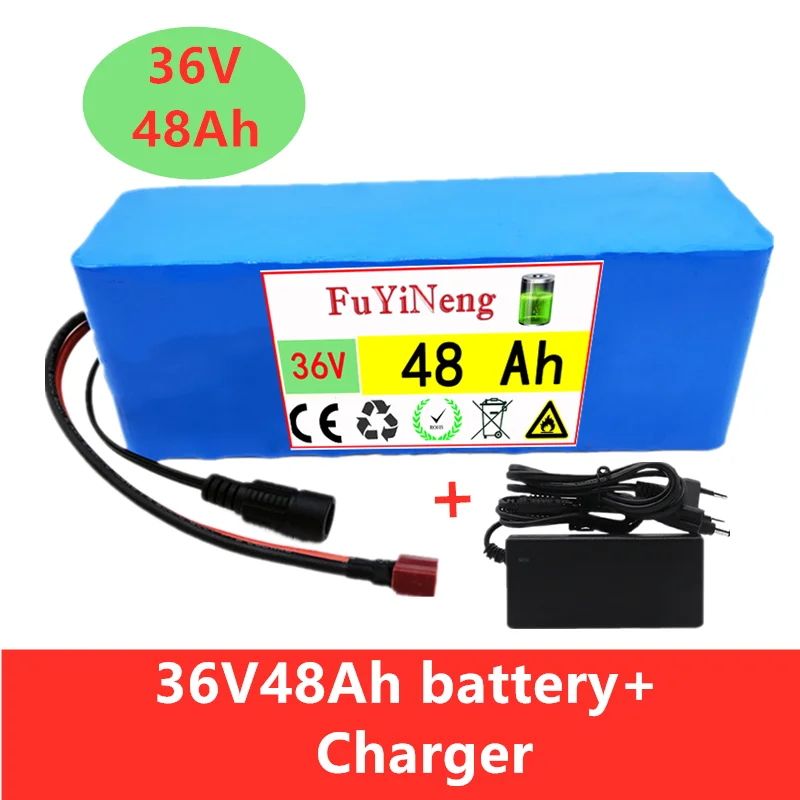 

36V48ah 18650 li-ion battery pack 10S3P500W High Power Electric bicycle Motorcycle Scooter battery 42V 2A Charger+DC55 21/T Plug