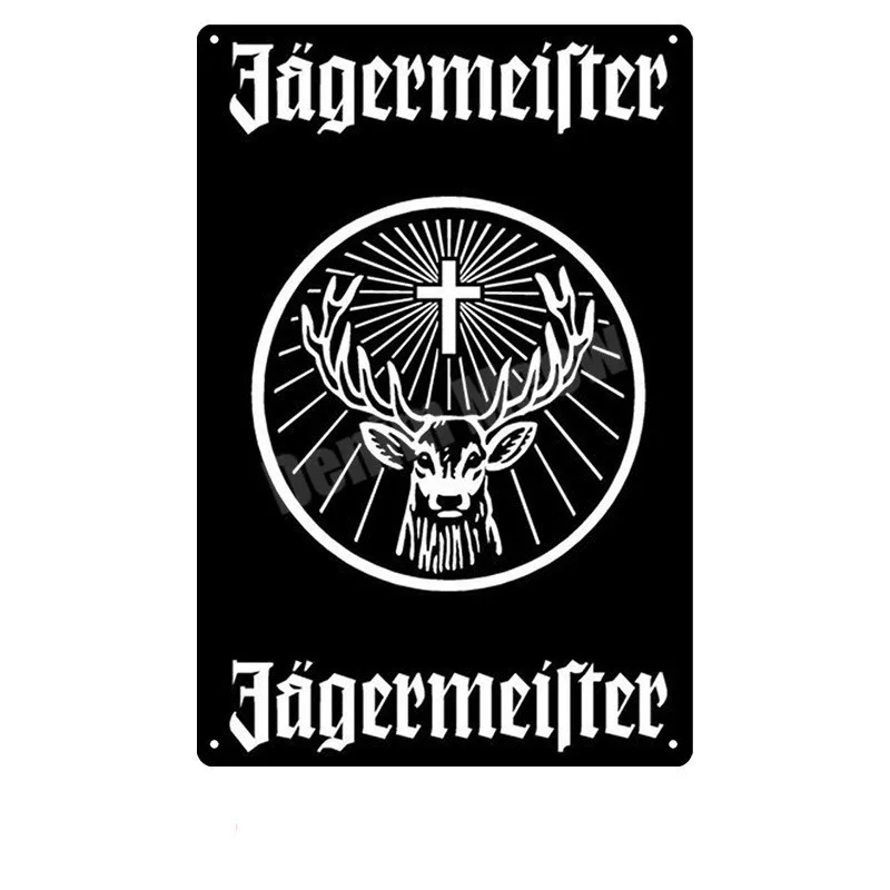 Jagermeister винтажная металлическая жестяная вывеска, украшение для паба, бара, олень, пивная рекламная тарелка, ликер, пивная настенная наклейка, домашний декор, N276 - Цвет: O