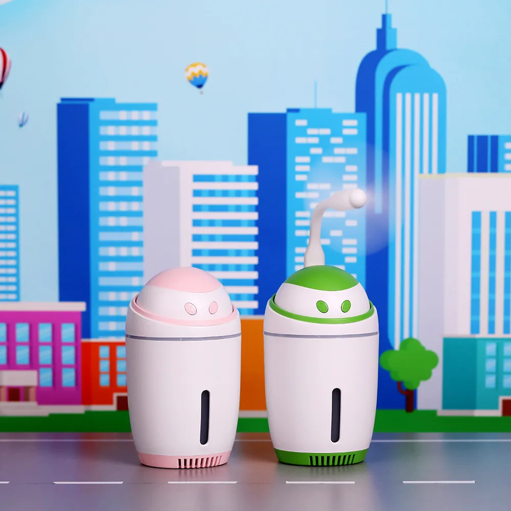

350ML Air Humidifier Air Diffuser Purifier Atomizer USB Mini Robot Humidifier Night Light LED Humidifier For Home Office