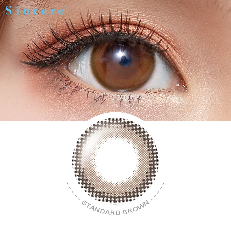 

Sincere vision Standard brown Colored Contact Lenses for eyes Makeup cosplay yearly 10pcs/box Myopia prescription degrees