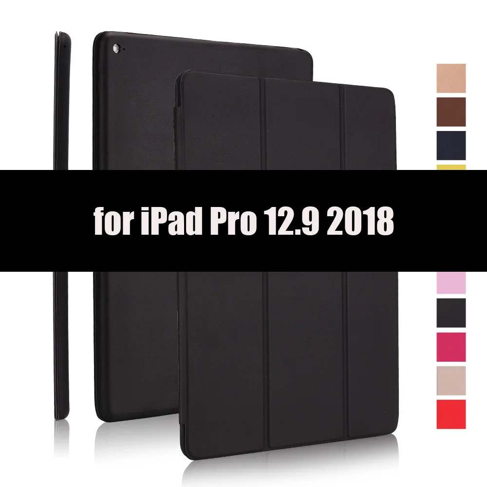 Чехол для iPad Pro 11 Smart Cover для iPad Pro 12 чехол Магнитный PU кожаный флип-чехол для iPad 11 12 дюймов чехол - Цвет: Black-12