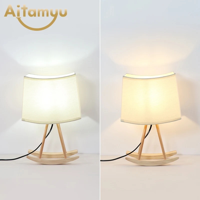 Деревянная настольная лампа с тканевым абажуром деревянные прикроватные