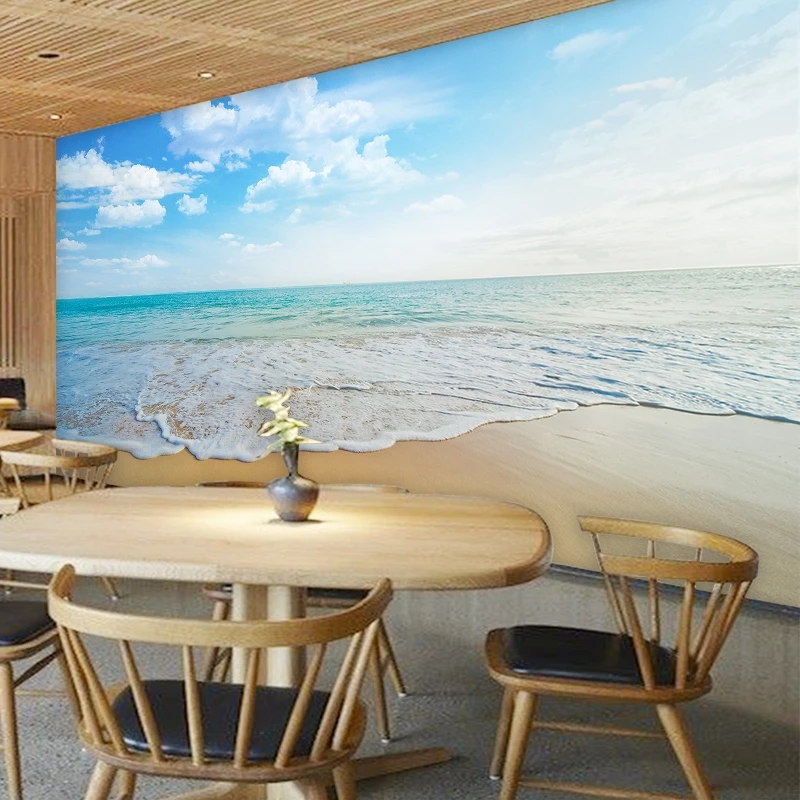 Объемное пространство расширение спальня Средиземное море вид фона стены