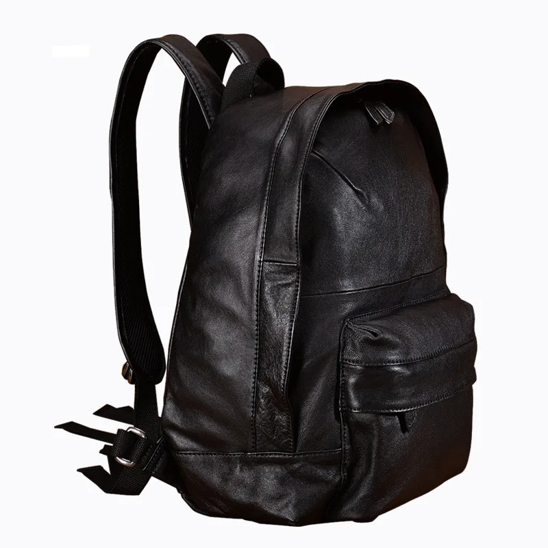 

Lambskin Men Backpack Genuine Leather Large Capacity Male Computer Laptop Bag Student School Travel Backpack Unisex Rucksack