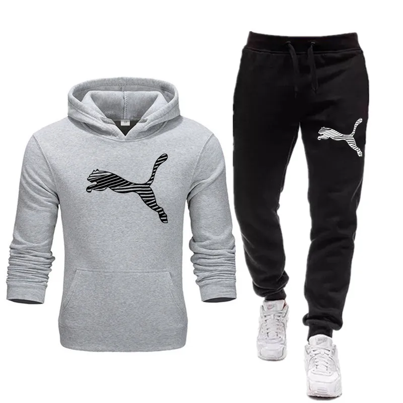 

Men's Fashion Printed Sportswear Hoodie and Pants 2-Piece Set Casual Sportswear Jogging Suit Fitness Sweatshirt
