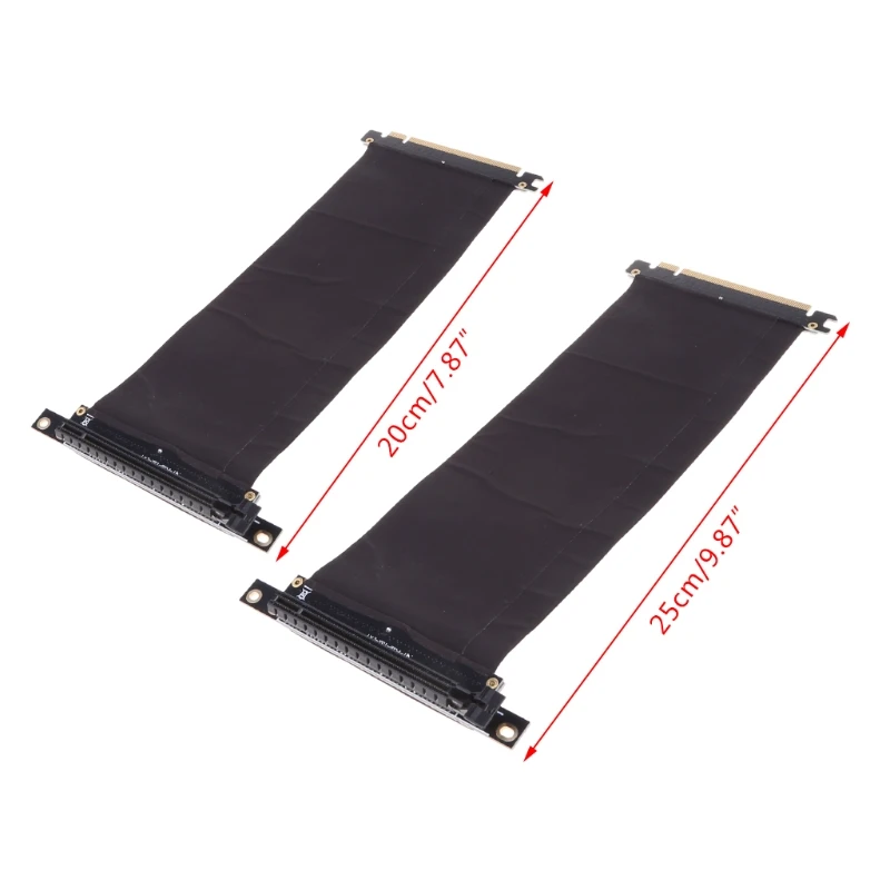 

PCI Express PCIe3.0 16X to 16X Flexible Cable Card Extension Port Adapter 90 Degree Angle High Speed Extender Riser Card