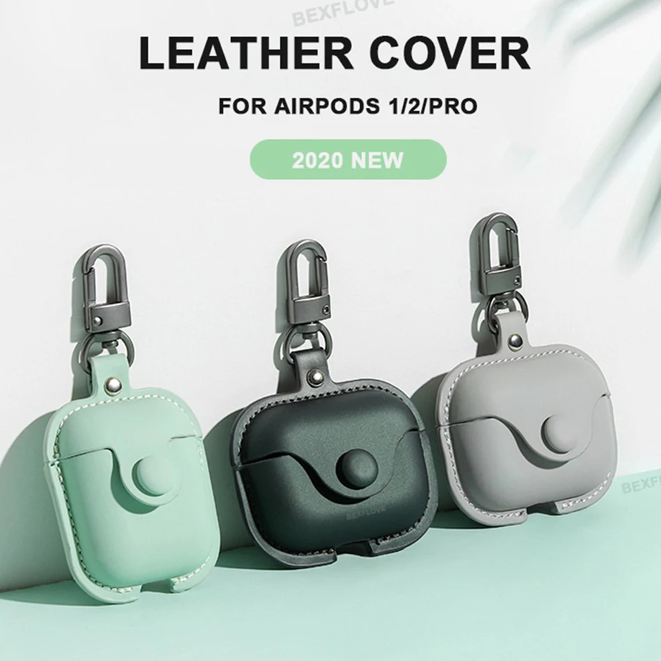 3D Headphone Case For Airpods Pro 3 Case Leather Luxury Genuine Cover For Apple Air Pods 2 1 Cases Earpods Earphone Bags Straps