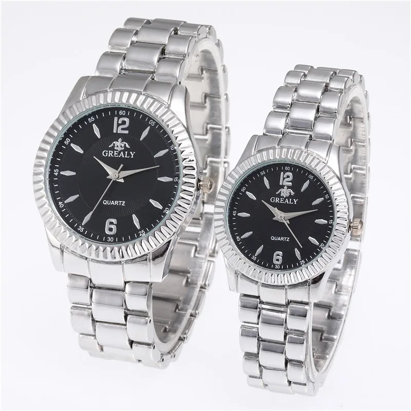 Новинка часы со стальным ремешком пара повседневные простые модные