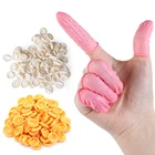 Одноразовые защитные перчатки для пальцев, Резиновые Нескользящие Чехлы для пальцев, прочные инструменты, черныйрозовыйбелыйжелтыйоранжевый, 100 шт.