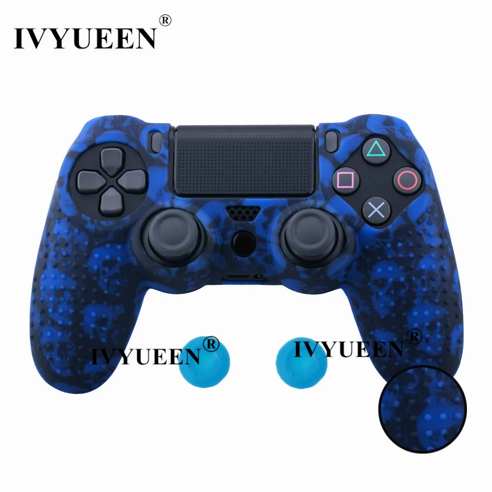 IVYUEEN 25 Colors For PlayStation 4 PS4 Pro Slim Controller Silicone Protective Skin Case Cover Thumb Grip Caps for Dualshock 4