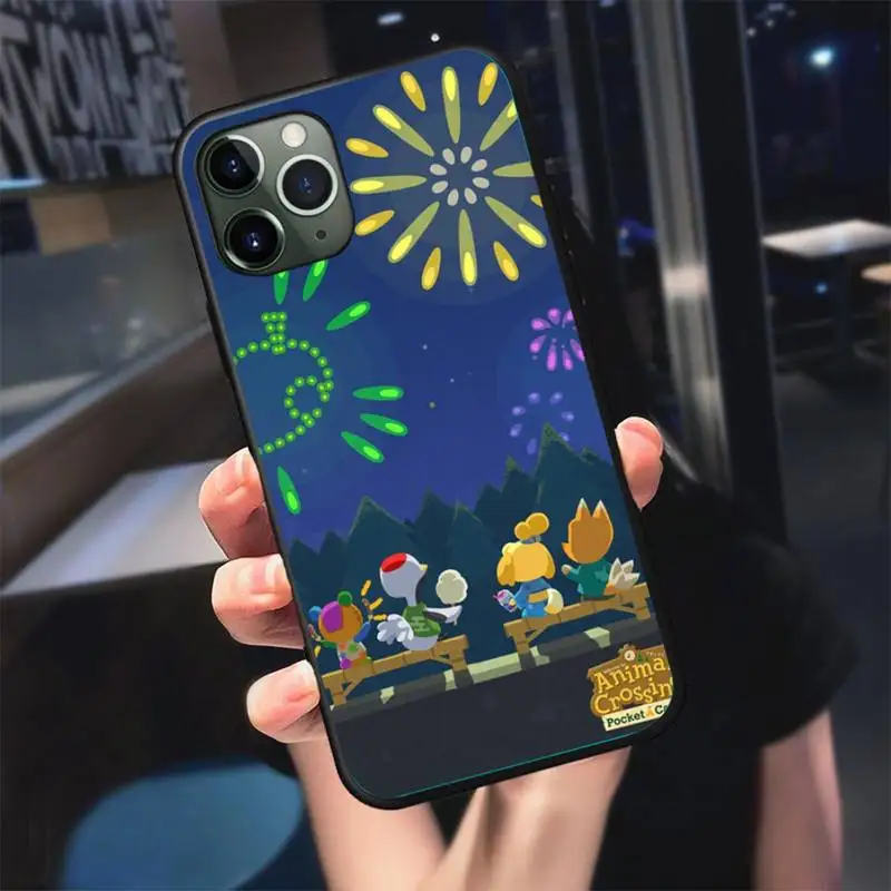 

Animal Crossing Phone Case For Black-Iphone 5 5s se 6 6s 7 8 11 12 X Xs Xr Pro Plus Max Mini Cover