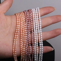 natural freshwater pearls beads rice shape multicolor loose beads for women necklace bracelet jewelry making diy size 3 4mm