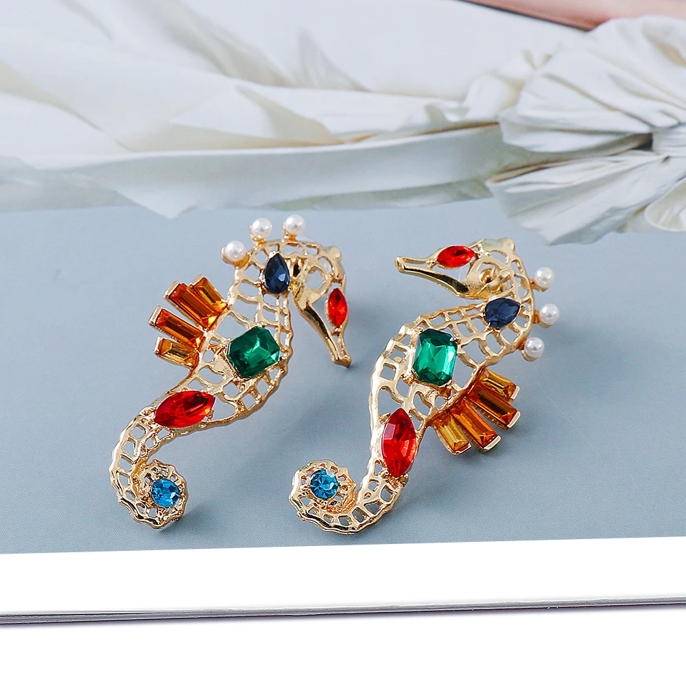 

New Hippocampus Shape Drop Earrings for Women Simple Elements Luxury Jewelry Accessories Earrings 2022 Trend Hot Sale