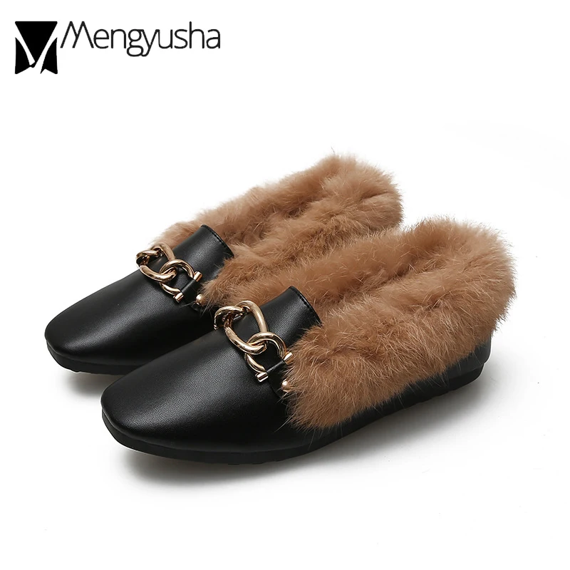 2020 Брендовая обувь с цепями Женская жилетка из настоящего кроличьего меха на