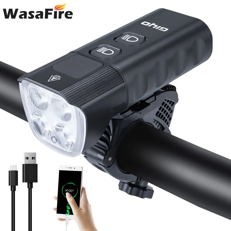 Online Luce Della Bicicletta 1600LM XPG-3 LED Luce Anteriore Della Bicicletta 6400mAh Powerbank USB Ricaricabile MTB Torcia 13 Modalità Lanterna Di Riciclaggio