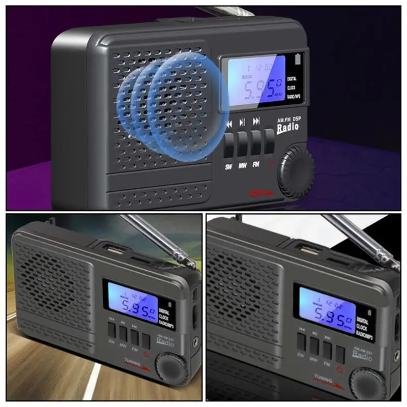 Полнодиапазонный цифровой FM MP3 подключаемые карты U диск стерео радио Будильник