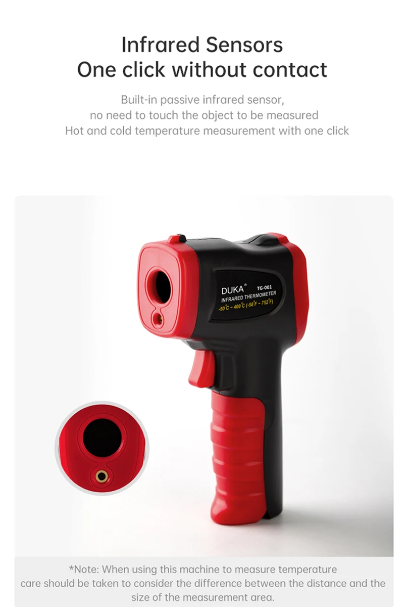 

Duka Digital Infrared Thermometer -50~400C Laser Temperature Meter Gun LCD Industrial Outdoor Laser Pyrometer IR Thermometer