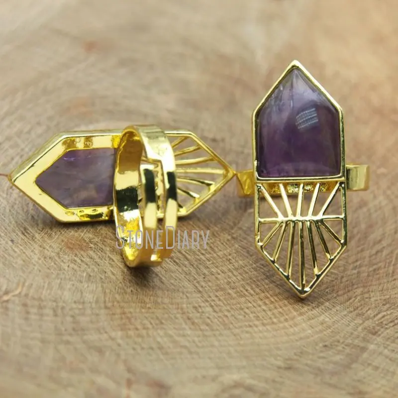 Модное кольцо из меди RM10112 10 шт. регулируемое в виде пятиугольника зуба собаки