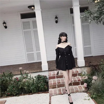 Новинка весенне осенние готические платья Ruibbit для девочек сексуальное женское