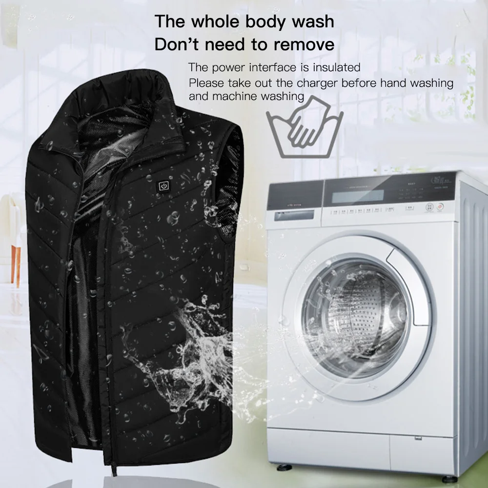 

New 9 Areas Electric Heated Men Women Vest Jackets USB Down Cotton Outdoor Men Tactical Jacket Heating Winter Warmer Size S-4XL