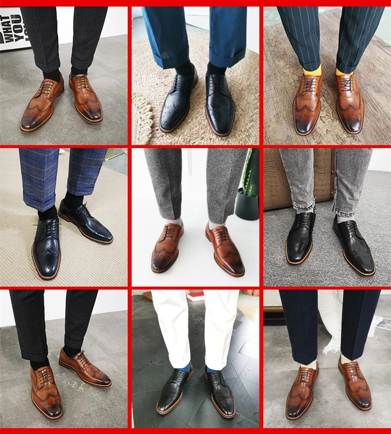 Mens formal shoes suede leather oxford shoes for men dressing wedding men's brogues office shoes lace up male zapatos de hombre