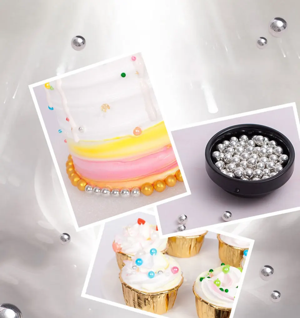 130 г маленькие съедобные серебряные бусины жемчуг сахарный шар помадка выпечка