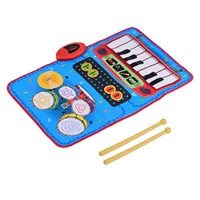 ammoon 70 45cm electronic musical mat piano and drum kit 2 in 1 music play mat musical educational toys for kids children