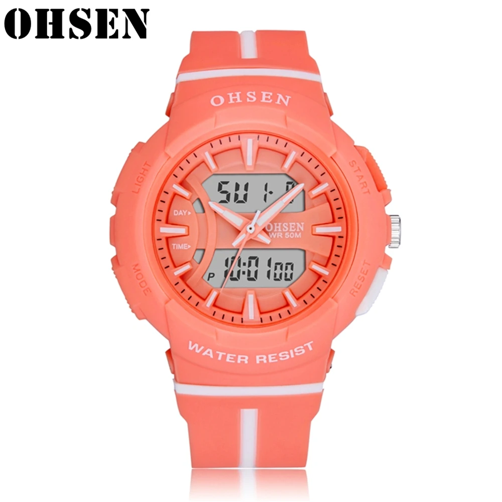 

Relogio Masculino OHSEN Sport Waterproof Watches Men Luminous Dual Time Alarm Clock Man Top Brand Luxury Quartz Watch Wholesale