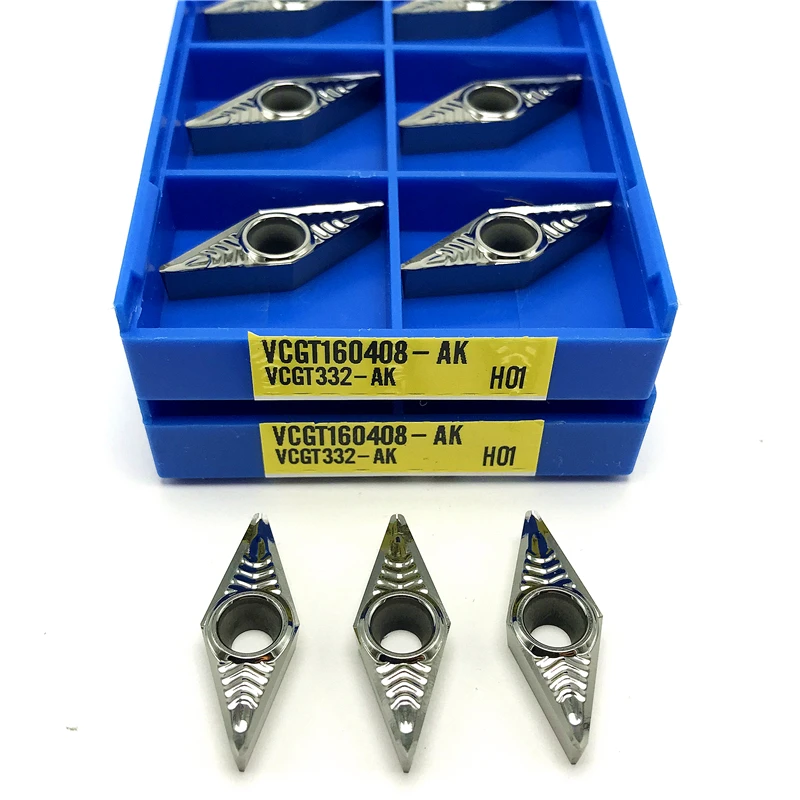 VCGT160408 AK H01 External Turning Tool carbide inserts CNC Aluminum turning insert lathe tools VCGT 160408 wood turning tools