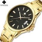 Мужские часы WWOOR, Автоматическая Дата, модные мужские наручные часы из нержавеющей стали, лучший бренд класса люкс, водонепроницаемые кварцевые часы, мужские часы