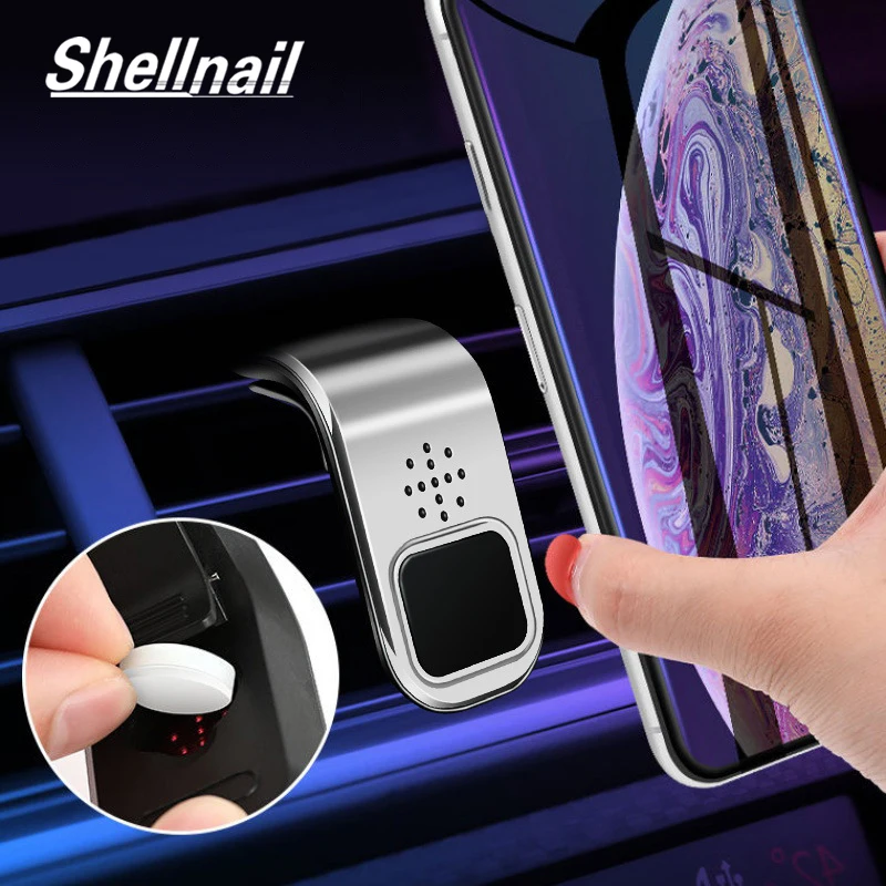 

Shellnail 2 In 1 Metal Magnetic Car Phone Holder Car Air Outlet Aromatherapy Car Cell Phone GPS Stands Strong Magnetic Back Clip