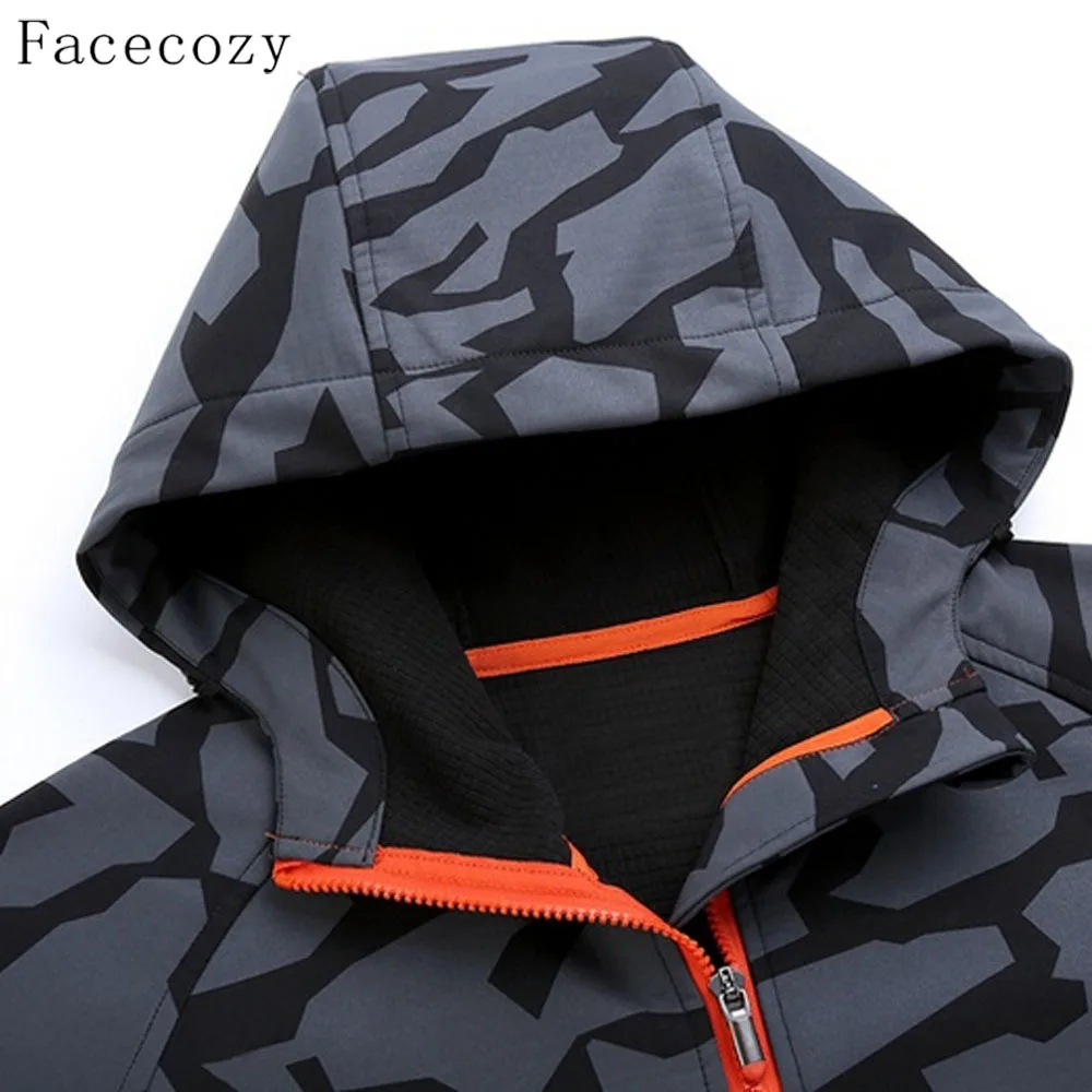 Куртка Facecozy Мужская камуфляжная флисовая уличная спортивная ветрозащитная для
