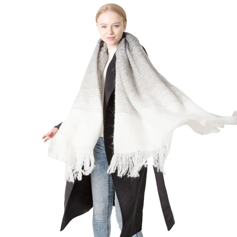 

New striped loop yarn scarf shawl for men and women in autumn and winter
