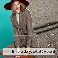 embroidered plaid yarn dyed jacquard suit jacket fashion fabric fabric sewing fabric factory shop is not out of stock