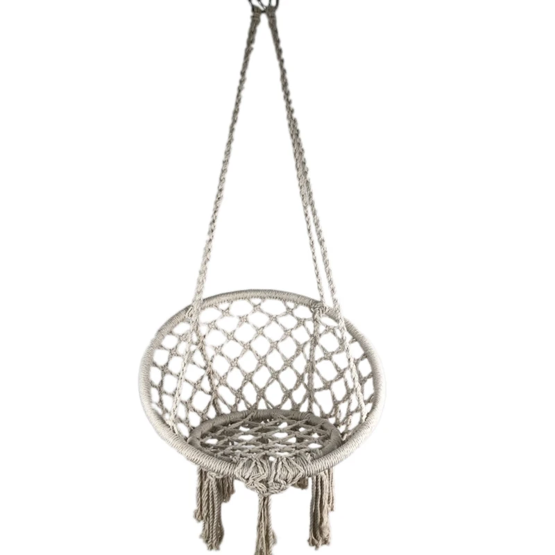 

Indoor Outdoor Hammock Chair Macrame Swing,Cotton Rope Hanging Chair Swing Chairs,Baby Cradle,Pets Bed