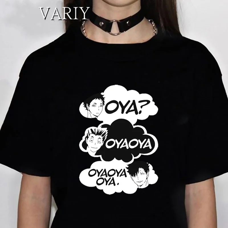 Женская футболка Haikyuu аниме Kuroo японская Bokuto манга Shoyo волейбол Oya мультяшная