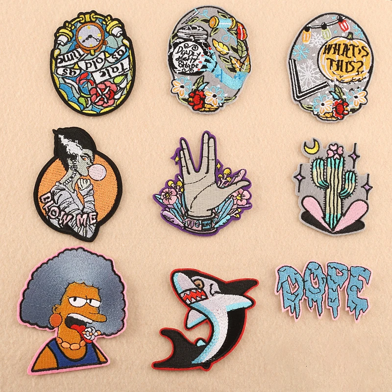 Прекрасный цветок ладони вышитые патчи для одежды Бесплатная доставка джинсовые