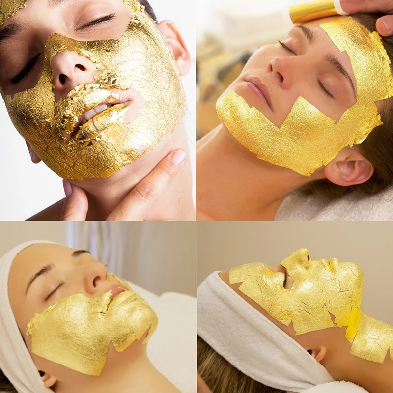 24K настоящая съедобная Золотая фольга листы позолота в торт украшение маска для