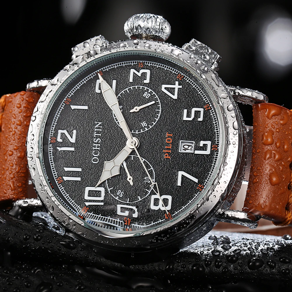 Часы наручные мужские Кварцевые водонепроницаемые с хронографом | Наручные часы