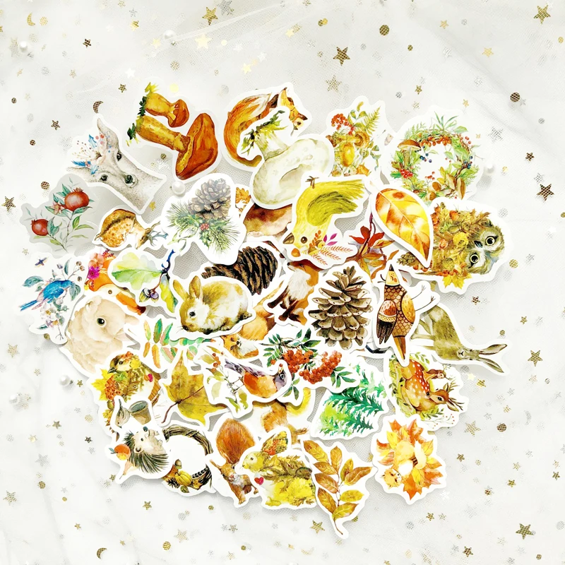 40 шт./упак. VSCO желтая милая белка милые наклейки с животными Осенние канцелярские