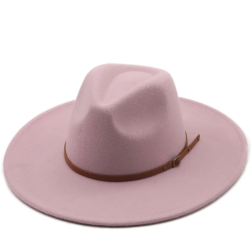 

5pcs Fedora Hat Women Men Large Brim Top Caps Woman Man Jazz Panama Cap Mens Ladies Big Formal Hats Autumn Winter Wholesale