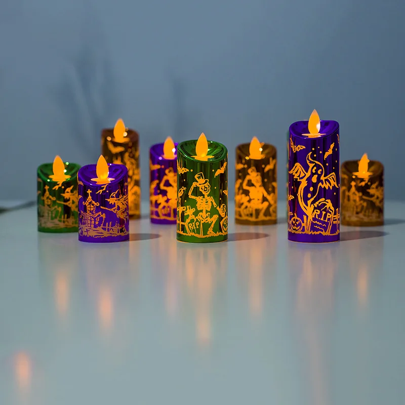 2020 Хэллоуин Творческий Беспламенного светодиодный лампы в форме свечи батарея