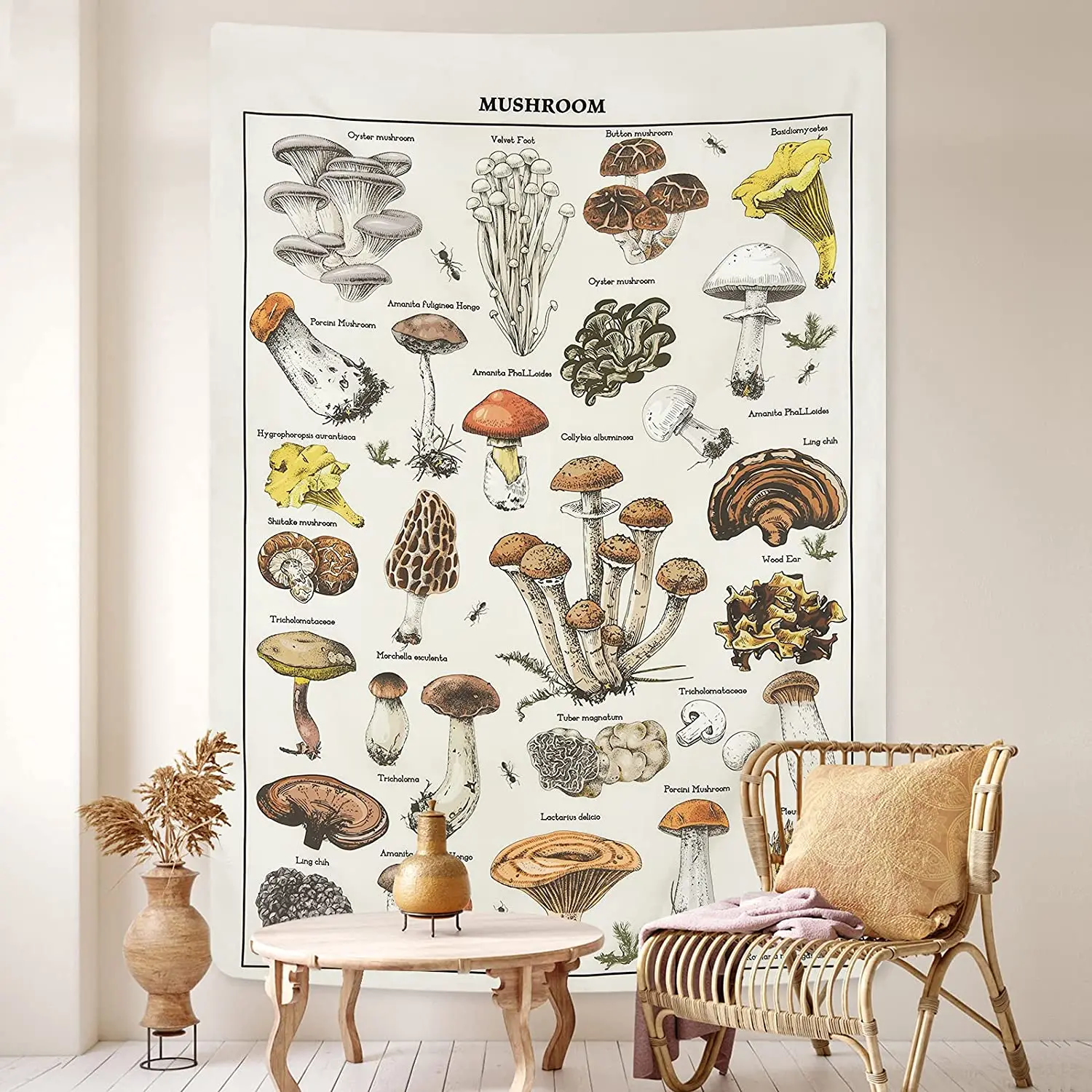 

Mushroom Tapestry Vintage Beige Tapestry Tapestry Aesthetic Tapestry Colorful Vertical Tapestry Wall Decor Hanging Home Decor