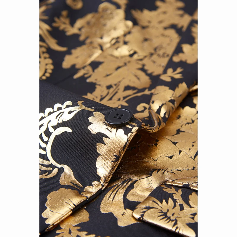 SHENRUN NewTide мужской повседневный блейзер с золотым цветочным узором дизайнерский